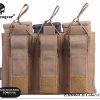PORTACARGADOR TRIPLE 5.56&PISTOLA OCRE - EMERSONGEAR